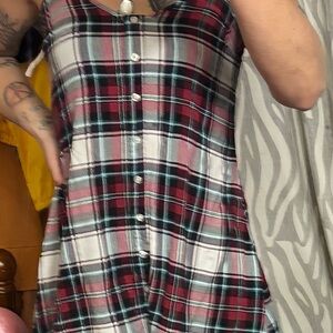 Aeropostale Red Black White Plaid Mini Dress